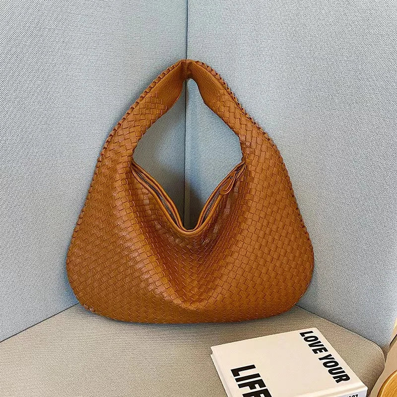 Woven Bag French High-end Women's Atmospheric Versatile One Shoulder Underarm Bag Niche Texture Portable Commuting Bag 8