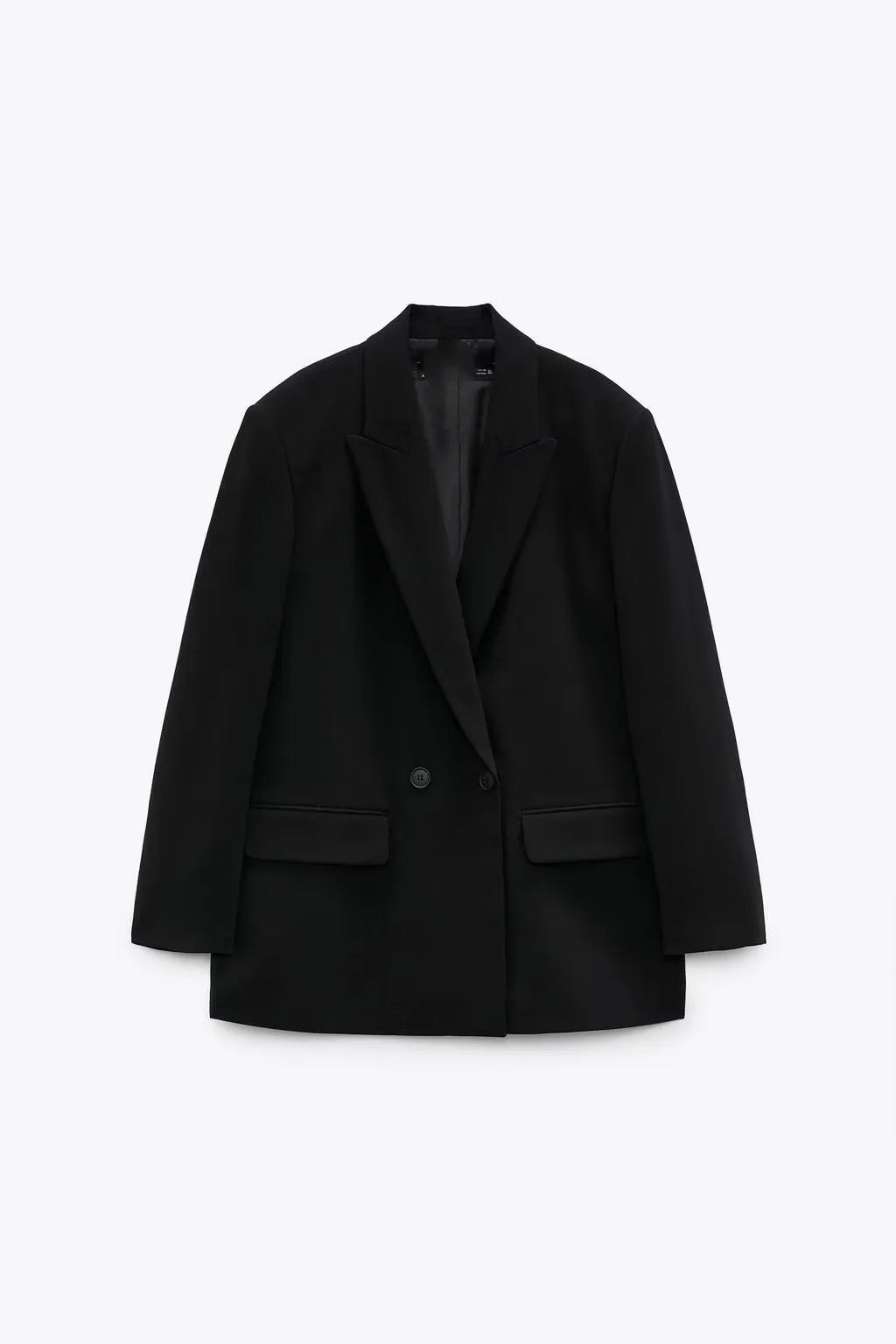 Spring/Summer Commuting Loose Leisure Fashion Suit Lapel Loose Double Breasted Blazer black