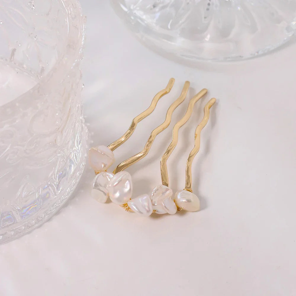 Natural Pearl Retro Hair Accessories Women Luxury Jewelry Hair Clips Flamenco Combs For Hair Girls Hair Pin Gift Gh0110 GH0111A