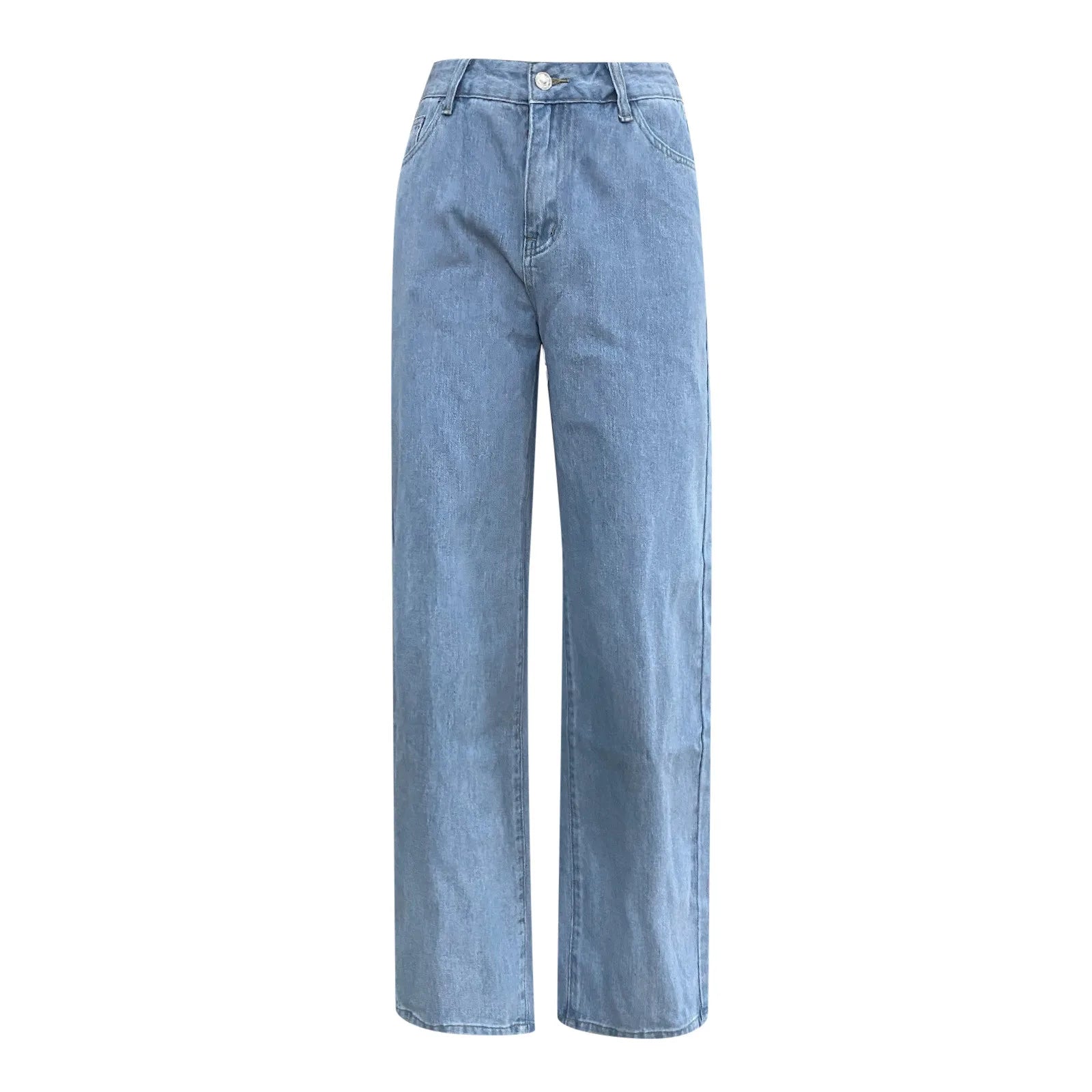 Women Jeans Wide Pants Cowboy Solid Color High Waist Straight Leg Jeans Trousers Y2k Straight Basic Pants Oversized Denim Jeans