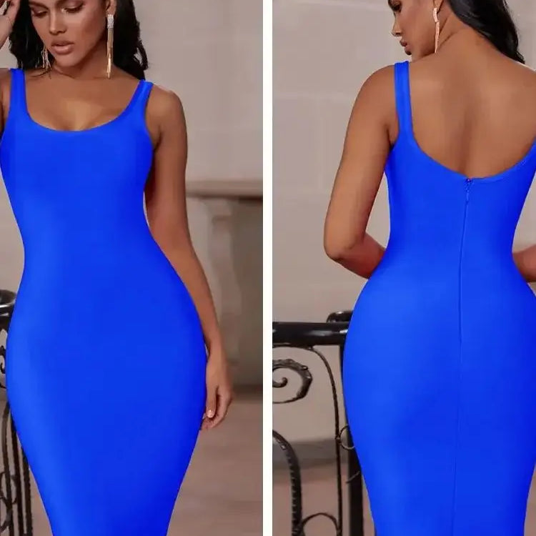 Purple Bandage Dress for Women 2021 New Arrival Summer Bodycon Dress Green Blue Sexy Club Party Dress evening birthday outfits Blue