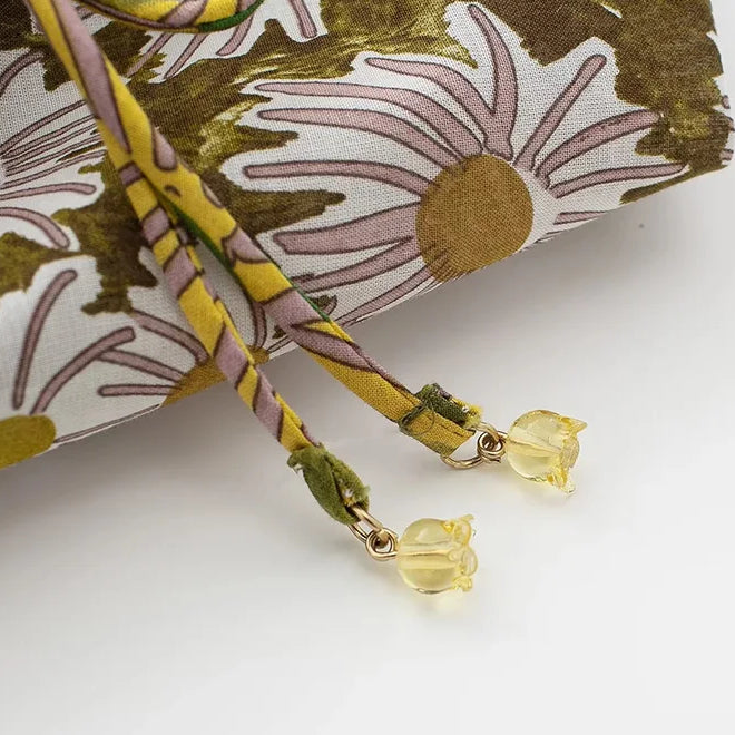 TRAF Women Fashion Printed Pleated Midi Skirt Vintage High Elastic Waist With Drawstrings Female Skirts Mujer casual clothes