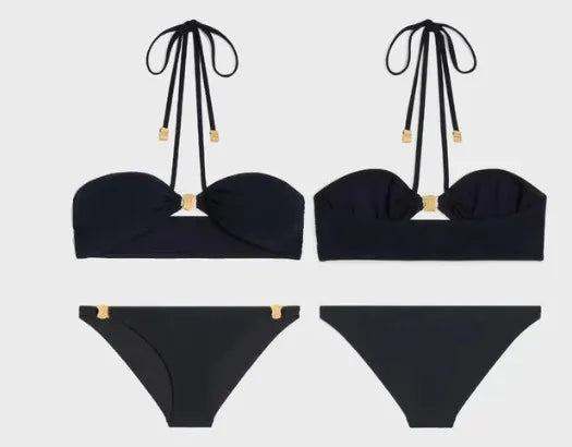 New Arrival Women Black Triangle Bikini Ins Design Luxury Swimwear Fashion Beach Summer Swim Wears 2302