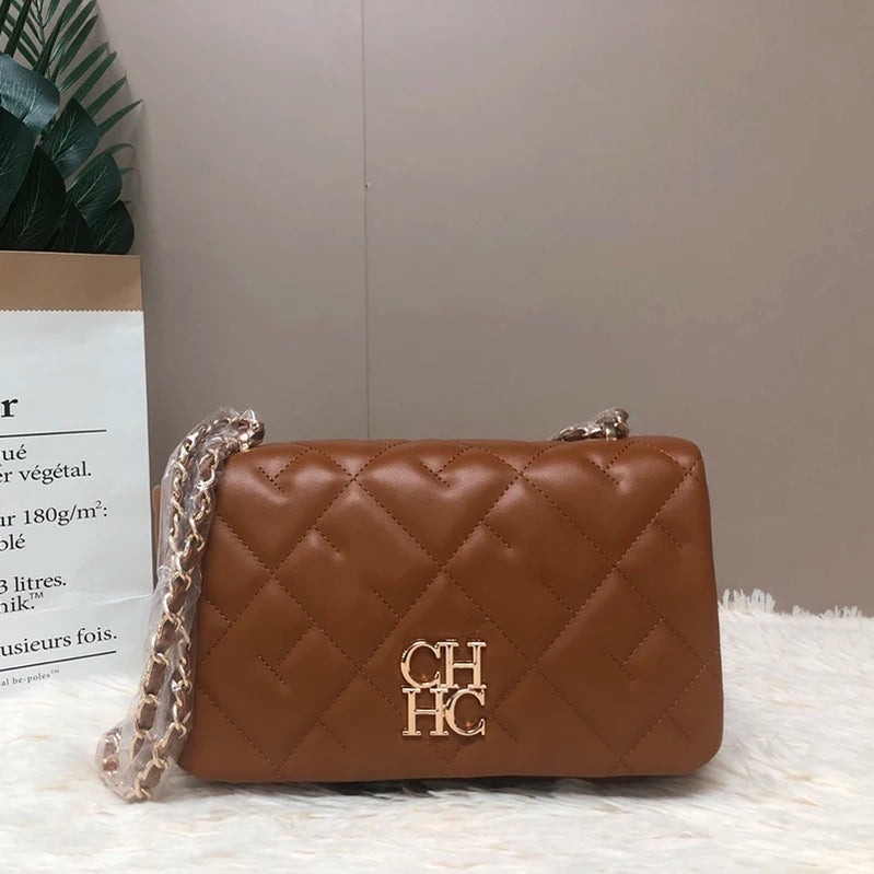 Designer Luxury Brand Chain Bag Fashion Italian Sewing Line Square High Quality PU Material 2025 New Women's Crossbody Bag