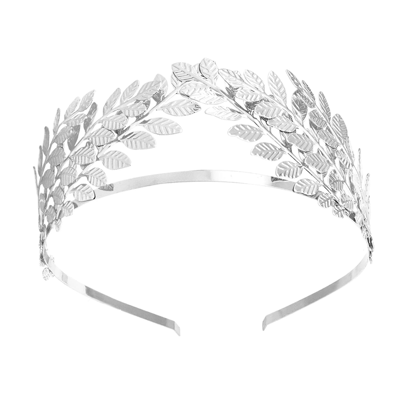 Leaf Branch Goddess Hair Pins Crown Tiara Headband Hair Accessories for Women Wedding Toga Head Dress Alice Band Bridal Jewelry Silver