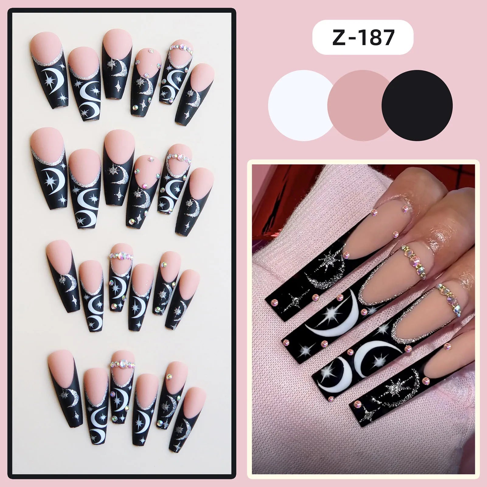 24pcs Scary Blood Skull Fake Nails Long Coffin Ballet Halloween Spider Web Print False Nails Wearable European Press on Nails