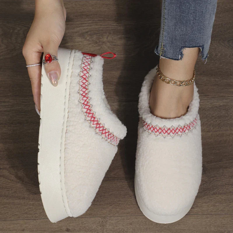 Winter Warm Flat Fur Slippers Women Fluffy Furry Home Slides Woman Comfort Non Slip Indoor Floor Cotton Shoes Snow Boots