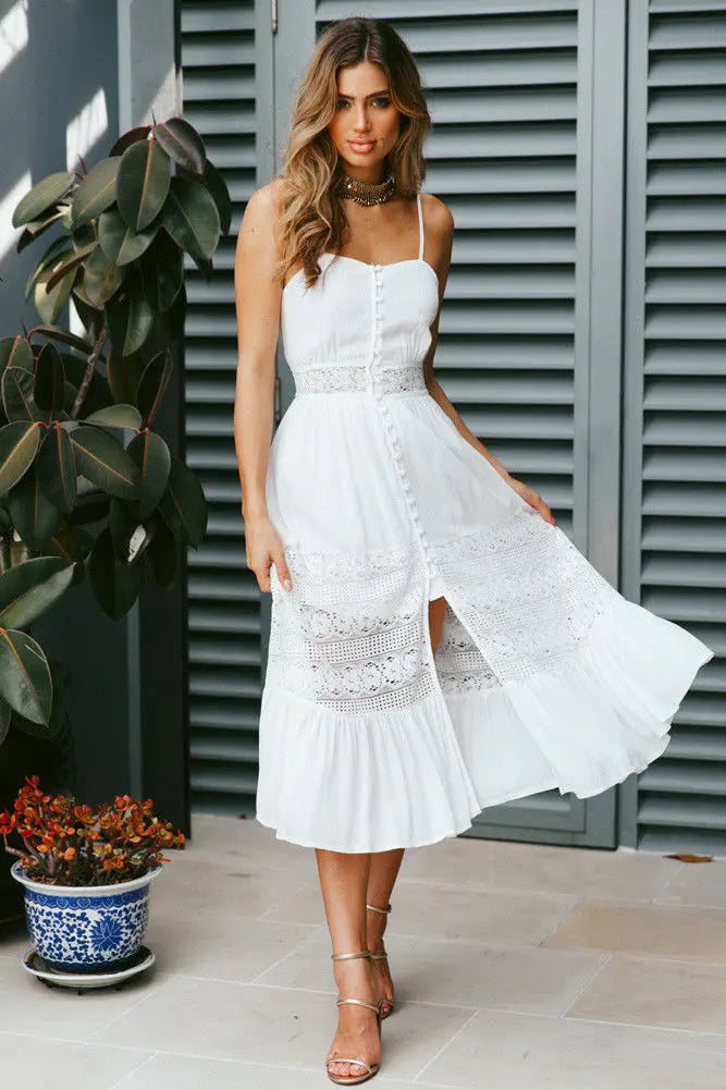 Summer Solid Tunic Women Maxi Dress V Neck Female Elegant Ruffles Party Long Dresses Beach Spaghetti Strap Casual Sundress 3 XL