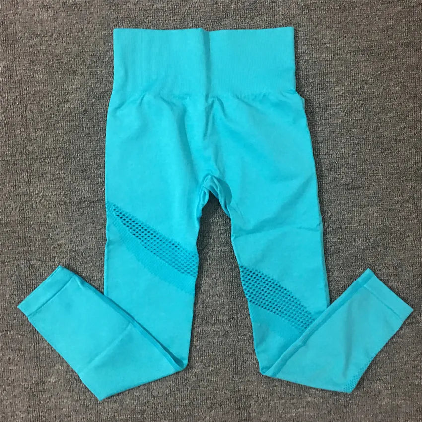 1/2Pcs Seamless Yoga Set Women Gym Sportswear Outfit Yoga Pant Leggings One Shoulder Sports Bra Workout Cloth Tracksuit blue pant