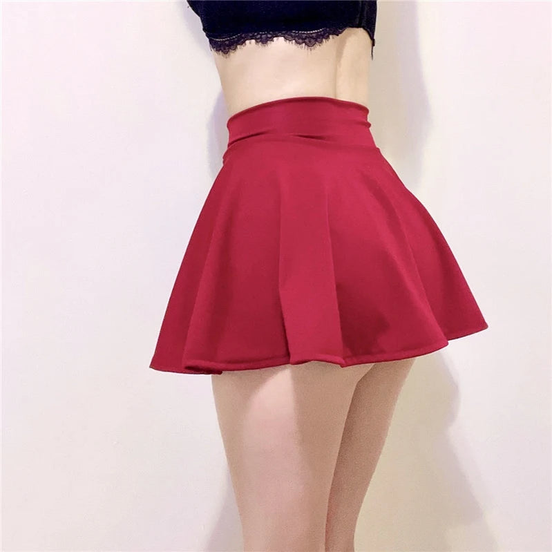 Sexy Girls Mini Skirts Women High Waist Pleated Skirt Elastic Short Skirts School Uniform Harajuku Streetwear Summer Feminina