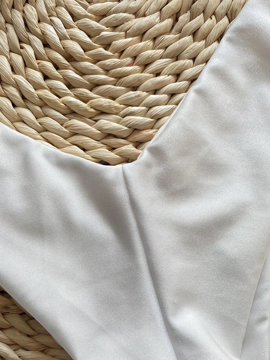 Push Up Bikini Sexy Women Bar Swimsuit Female Swimwear Bikini Set Brazilian Biquini Swimming Suit White Shiny Beachwear