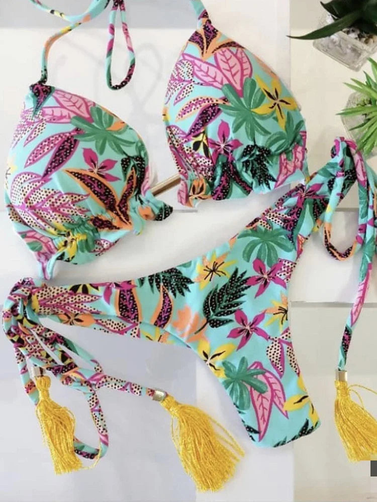 Micro Bikini 2023 Sexy Women Swimsuit Female Rib Bikini Set Push Up Women Swimwear Brazilian Swimming Suit Bathing Suit