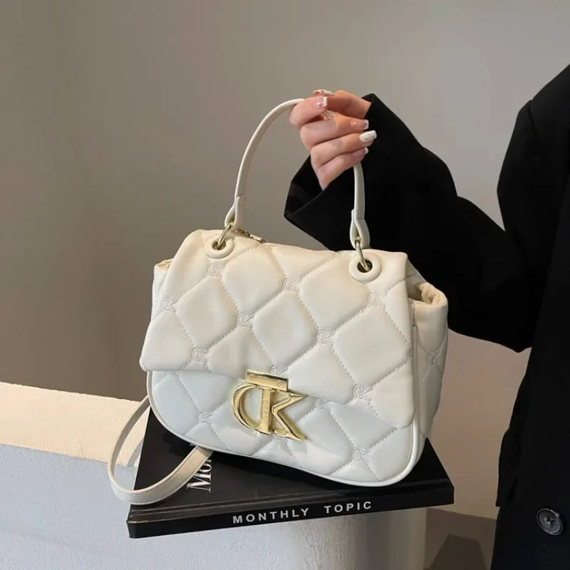 2025 Diamond-Shaped Chain Crossbody Bag - Women's Niche Letter Design Commuting Shoulder Handbag