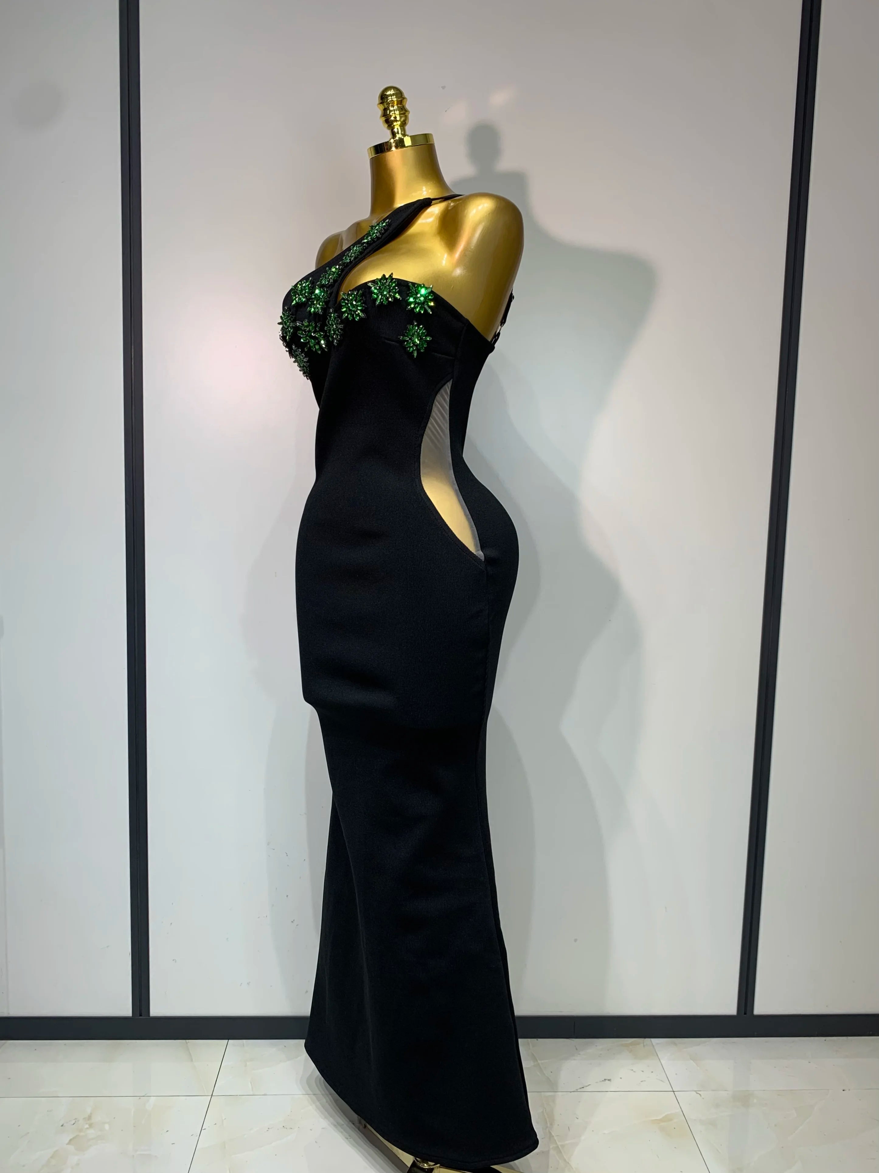 Sparkly Rhinestones Evening Bandage Long Dresses Women Sexy Backless Stretch Elegant Prom Luxury Birthday Gown Club Vestidos