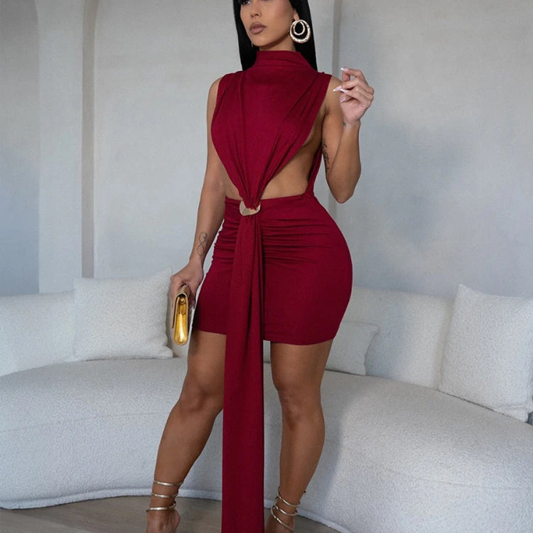 CM.YAYA Women O-neck Ruched Stacked Bodycon Midi Mini Dress 2025 Summer Birthday Evening Party Club Vestidos Sexy Chic Dresses