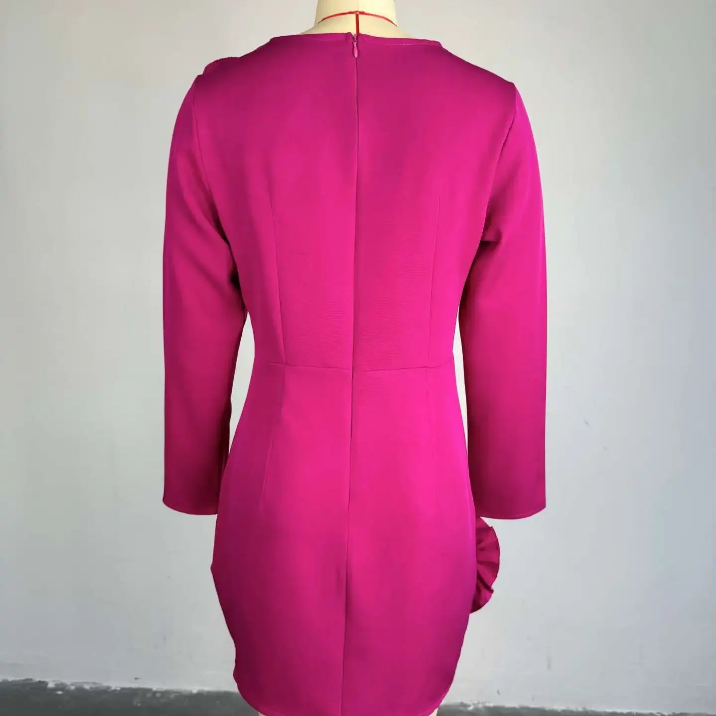 CM.YAYA Women Strapless Mult 3D Flower Long Sleeve Bodycon Mini Dress Sexy Birthday Evening Night Party Club Vestidos Dresses