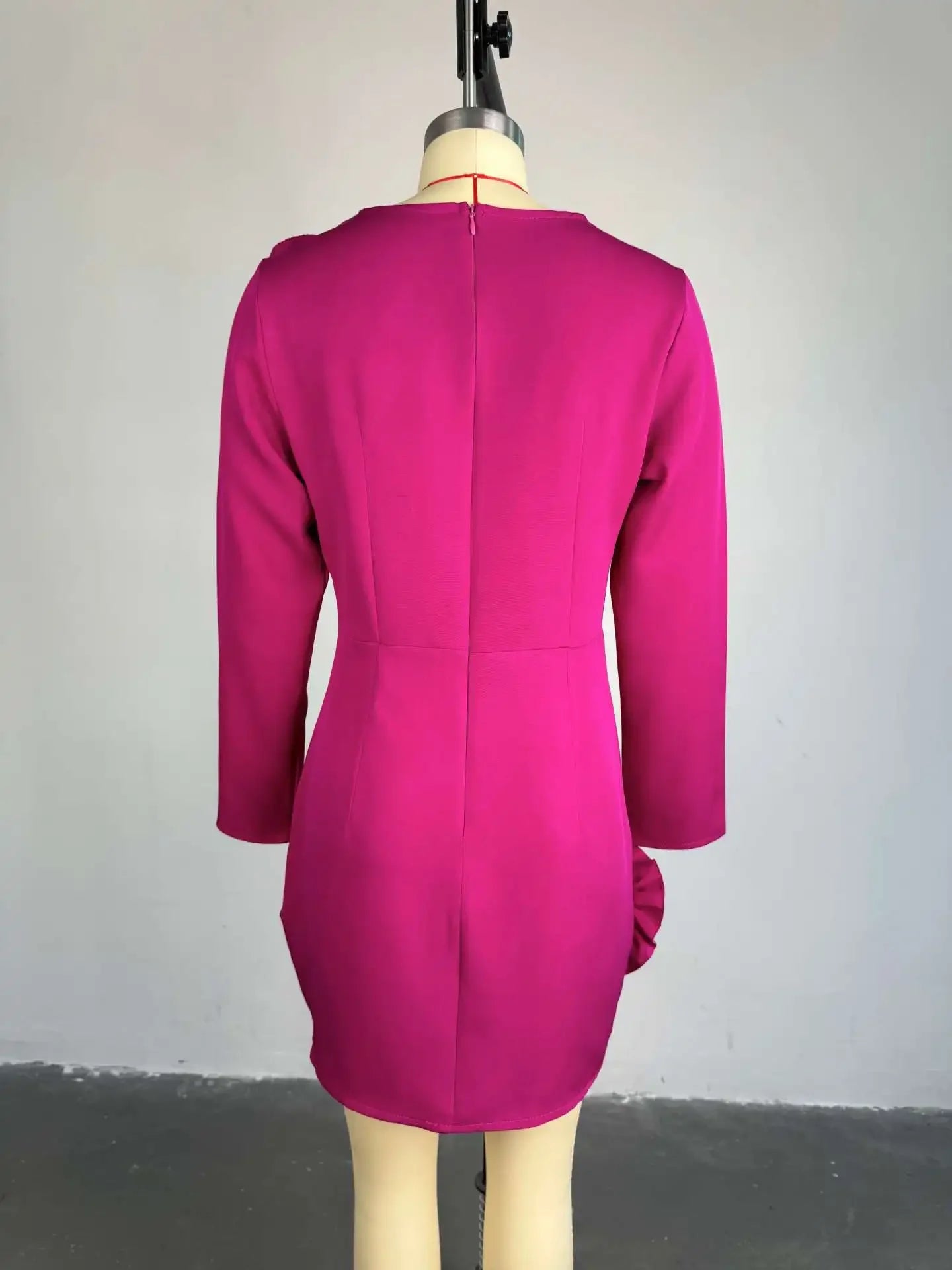 CM.YAYA Women Strapless Mult 3D Flower Long Sleeve Bodycon Mini Dress Sexy Birthday Evening Night Party Club Vestidos Dresses