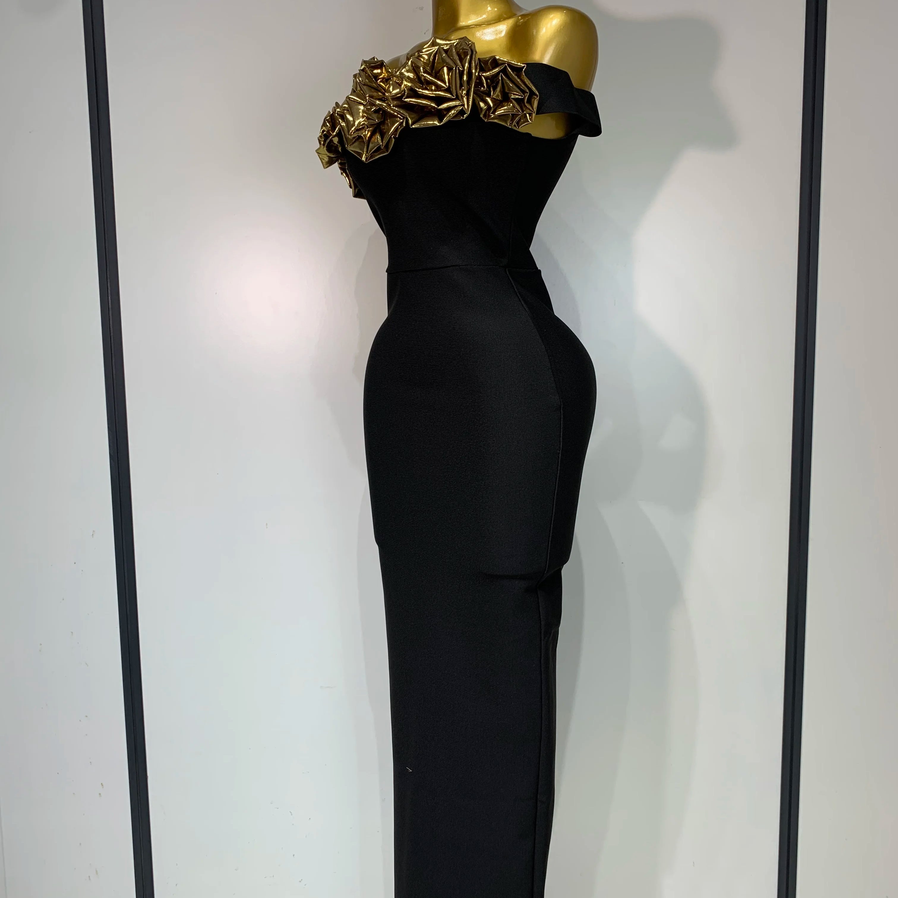 Women Sexy Backless Flower One Shoulder Long Bodycon Bandage Dress 2025 Celebrity Elegant Evening Party Luxury Birthday Dresses