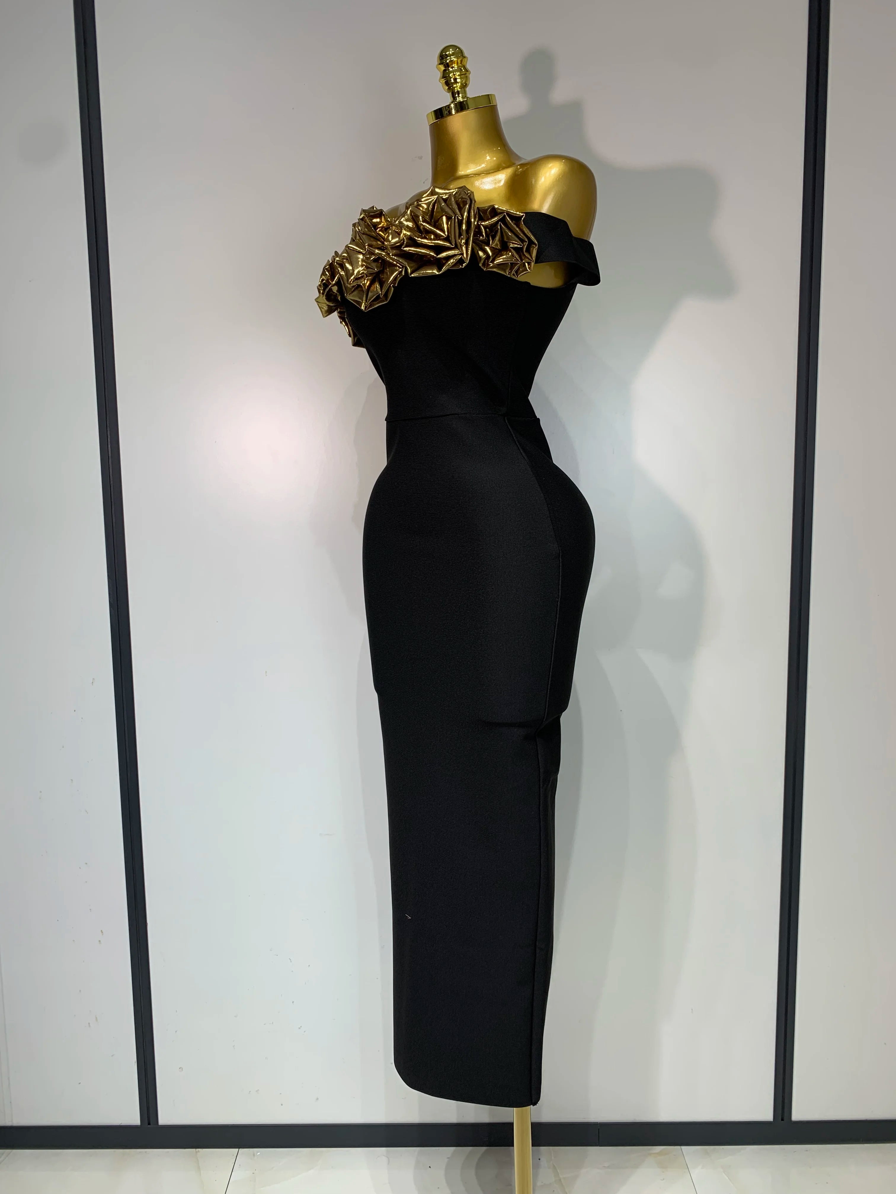 Women Sexy Backless Flower One Shoulder Long Bodycon Bandage Dress 2025 Celebrity Elegant Evening Party Luxury Birthday Dresses