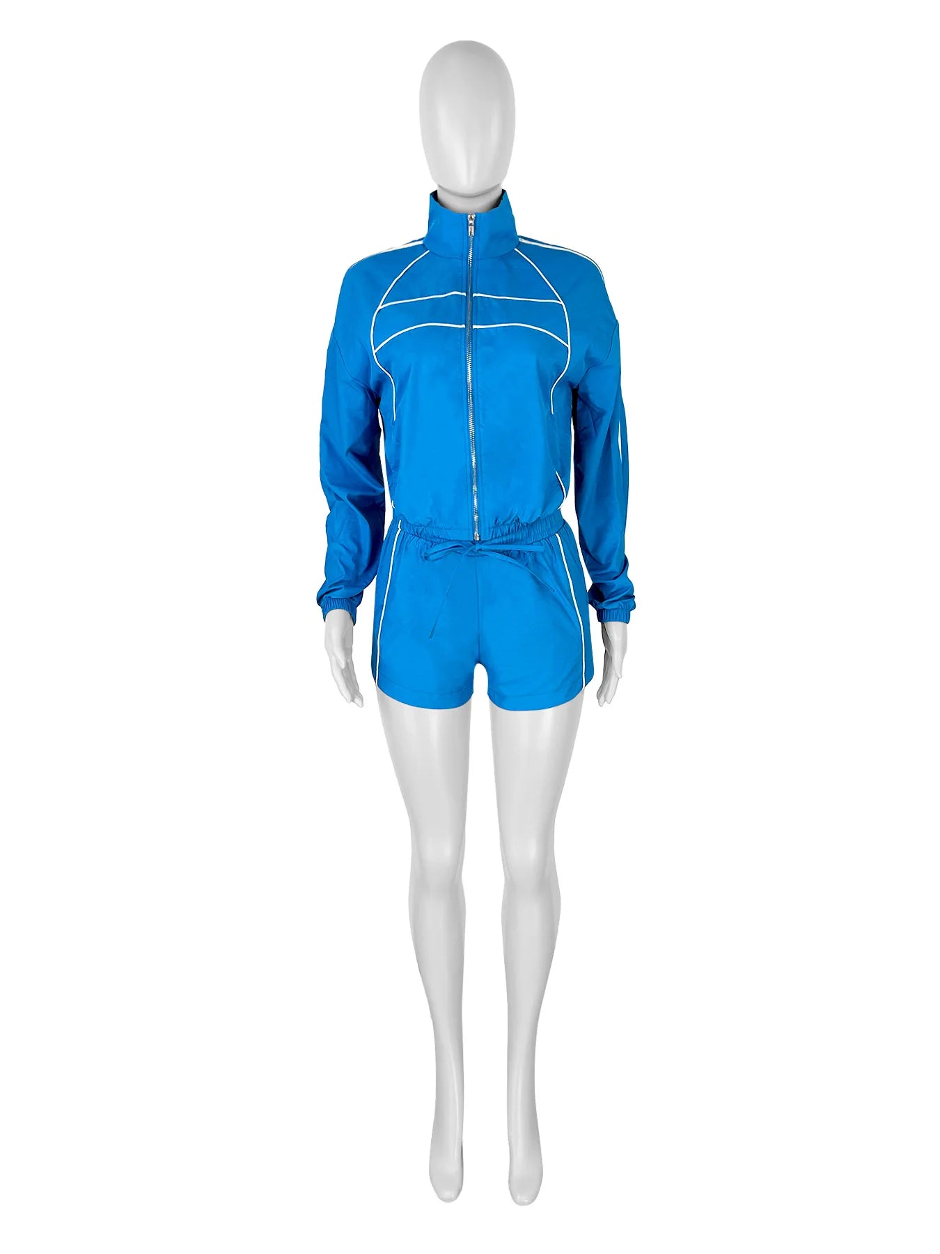 CM.YAYA Women's Set Long Sleeve Jacket + Shorts Suit 2025 Summer Streetwear Active Slim Sporty Two 2 Piece Set Outfit Tracksuit