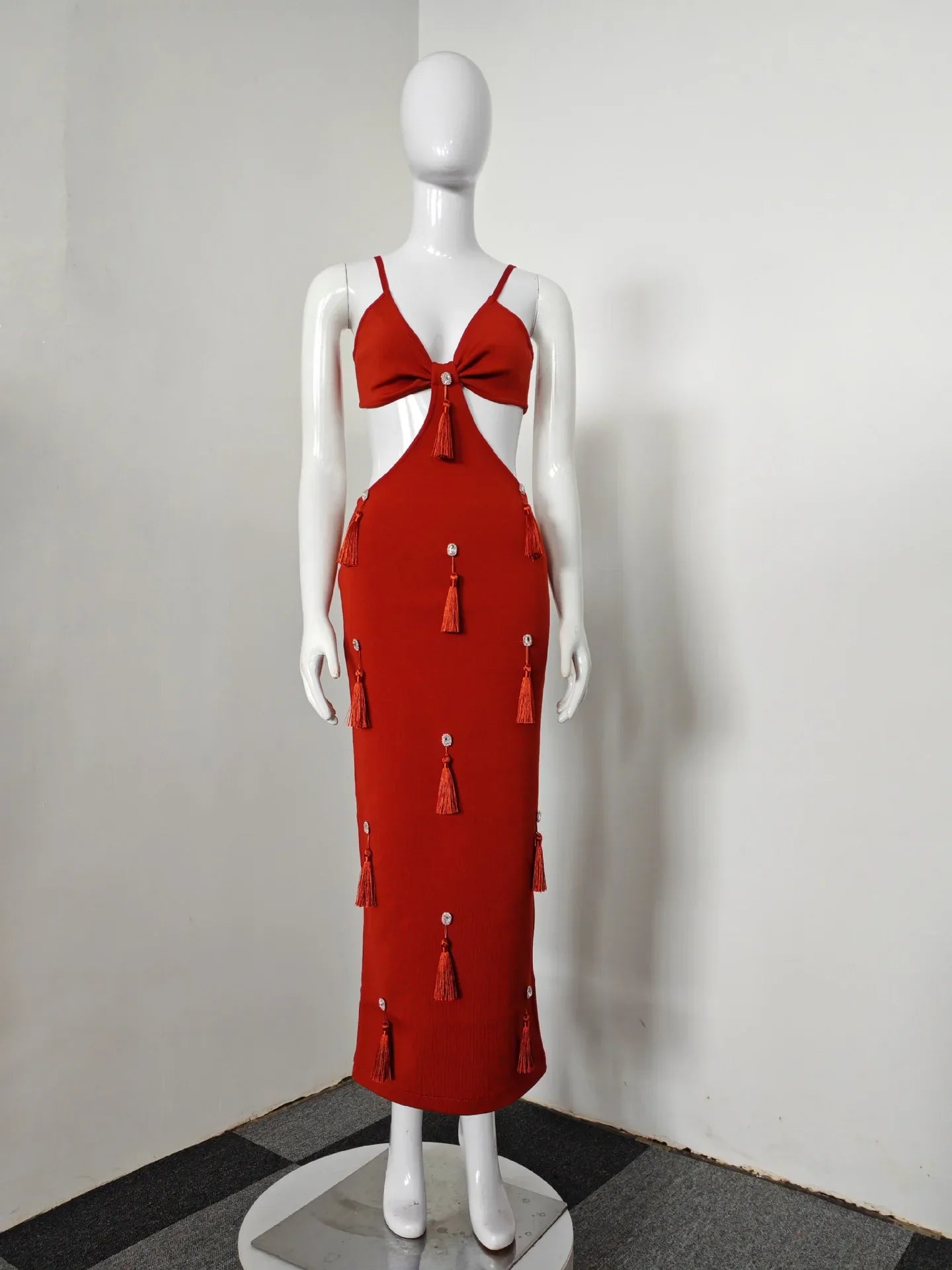 Summer Women Sleeveless Sexy Strap V-Neck Bodycon Long Bandage Dress Celebrate Fashion Mermaid Evening Party Dress