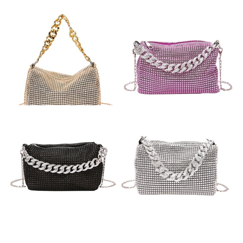 Rhinestone Crossbody Bag Handbag Women Evening Bag Sparkling Handbag for Masquerades Party