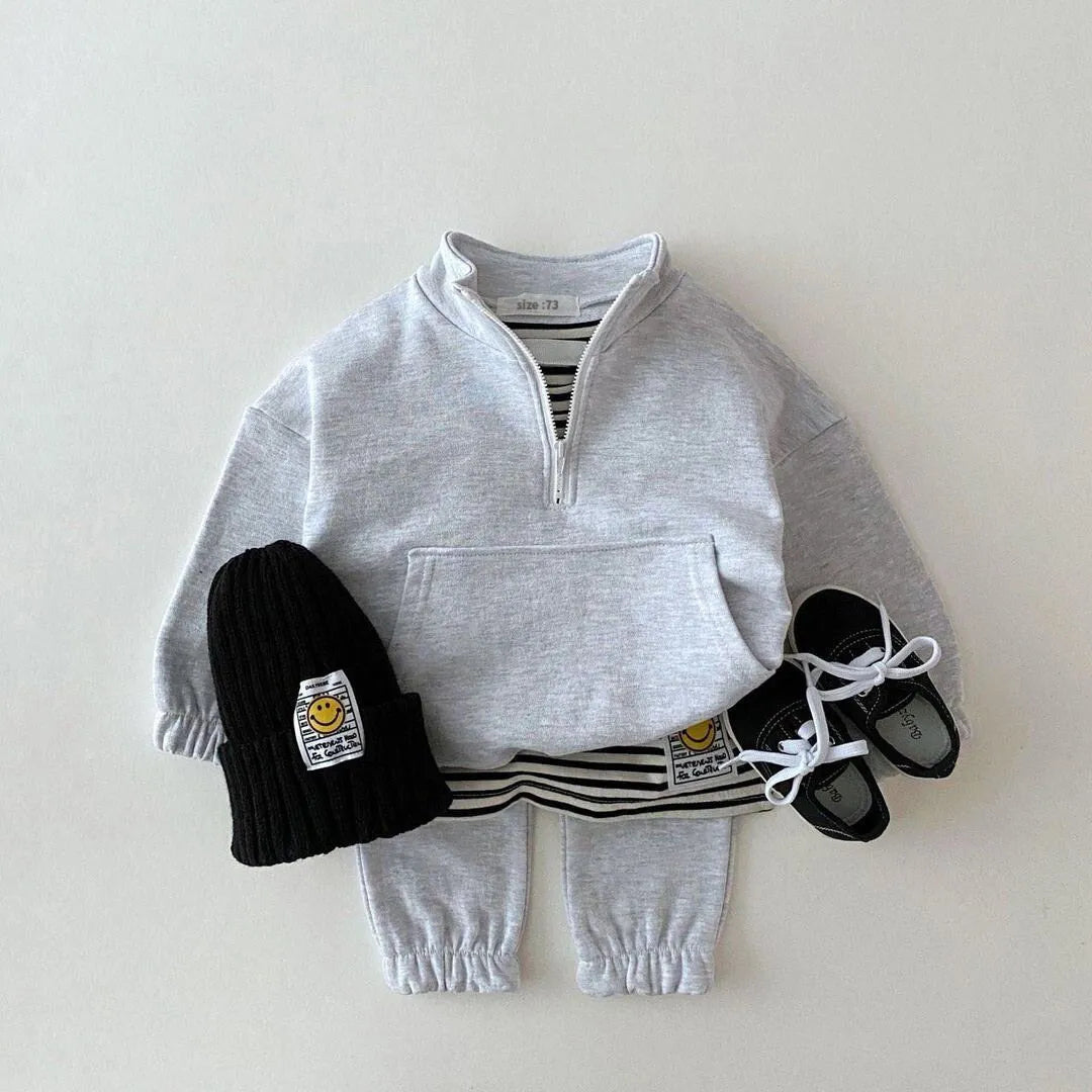 2 -teilige Set Babykleidung Set Baby Kleinkind Mädchen Junge Baumwoll -Sweatshirt +Pant zwei Stück Kinder Kinder Kleidung Anzug Frühling und Herbst