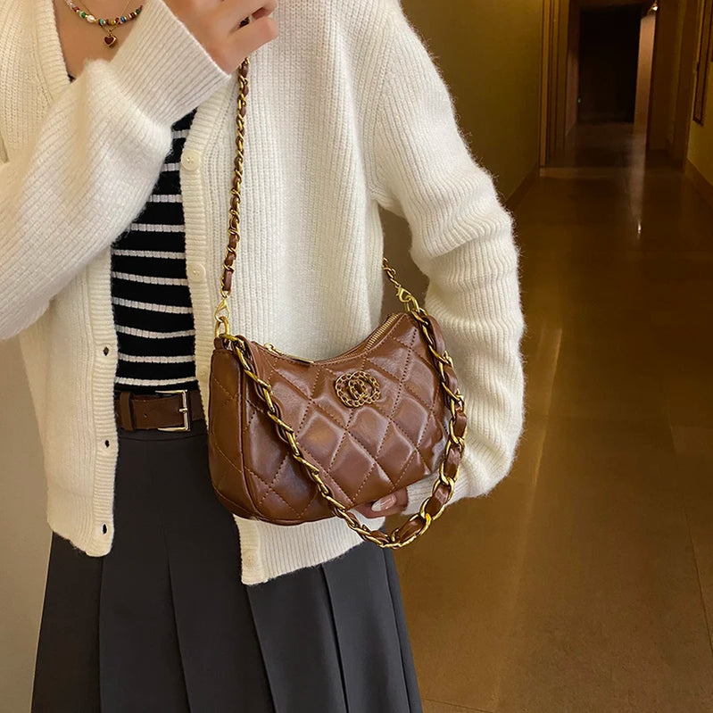 Retro Inspired Women Handbag Luxury Leather Crossbody Bag High End Shoulder Tote Classic Vintage Designer