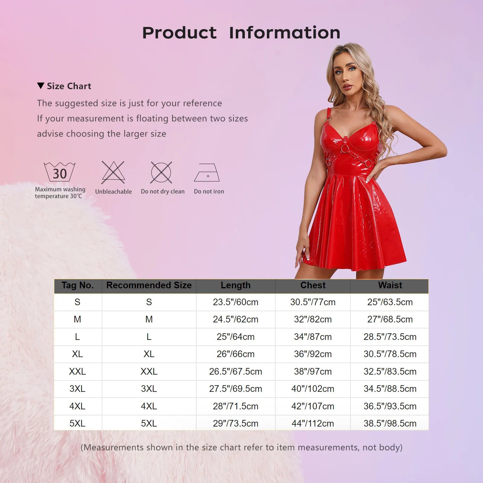 Womens Patent Leather Slip Dress Wet Look O-Ring Rivets Strappy A-Line Mini Dress Clubwear Gothic Punk Rave Dance Party Dresses