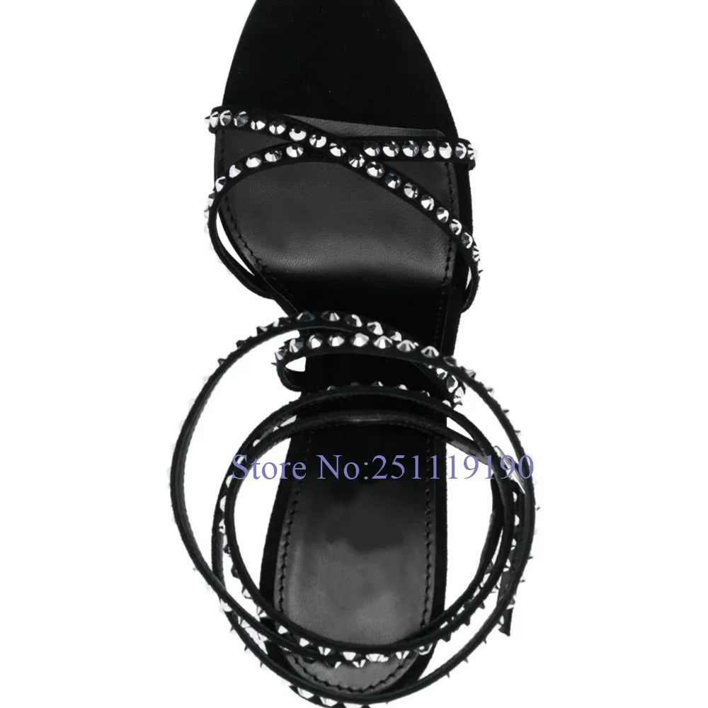 Brown Crystal Heeled Sandals Cross Strap Black High Heels Women Elegant Luxury Designer Shoes Summer 2025 Buckle Strap Sandalias