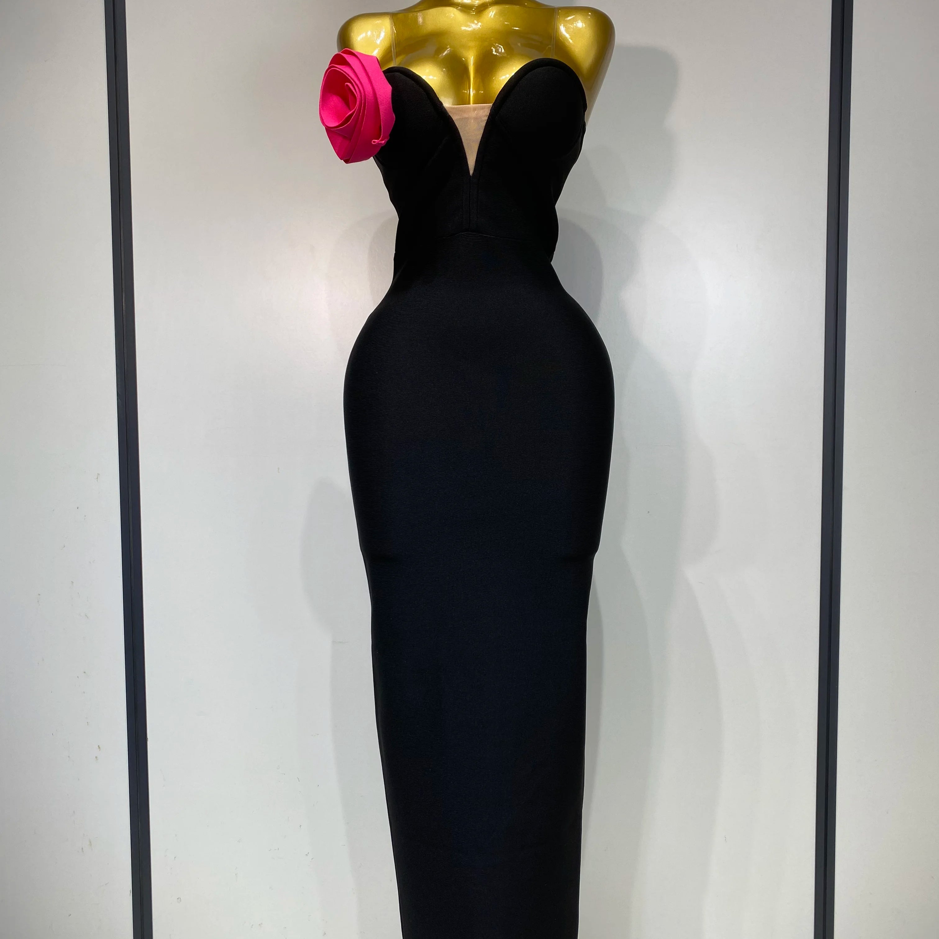 Women Sexy Strapless Backless Flower Patchwork Maxi Long Bandage Dress 2025 Elegant Evening Club Luxury Birthday Party Dresses
