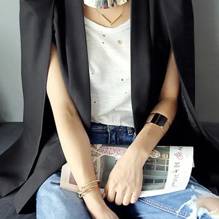 ZANZEA Autumn Shawl Collar Split Sleeve Coat 2023 Women Cloak Blazer Fashion Solid OL Cape Office Casual Suit Jacket Workwear