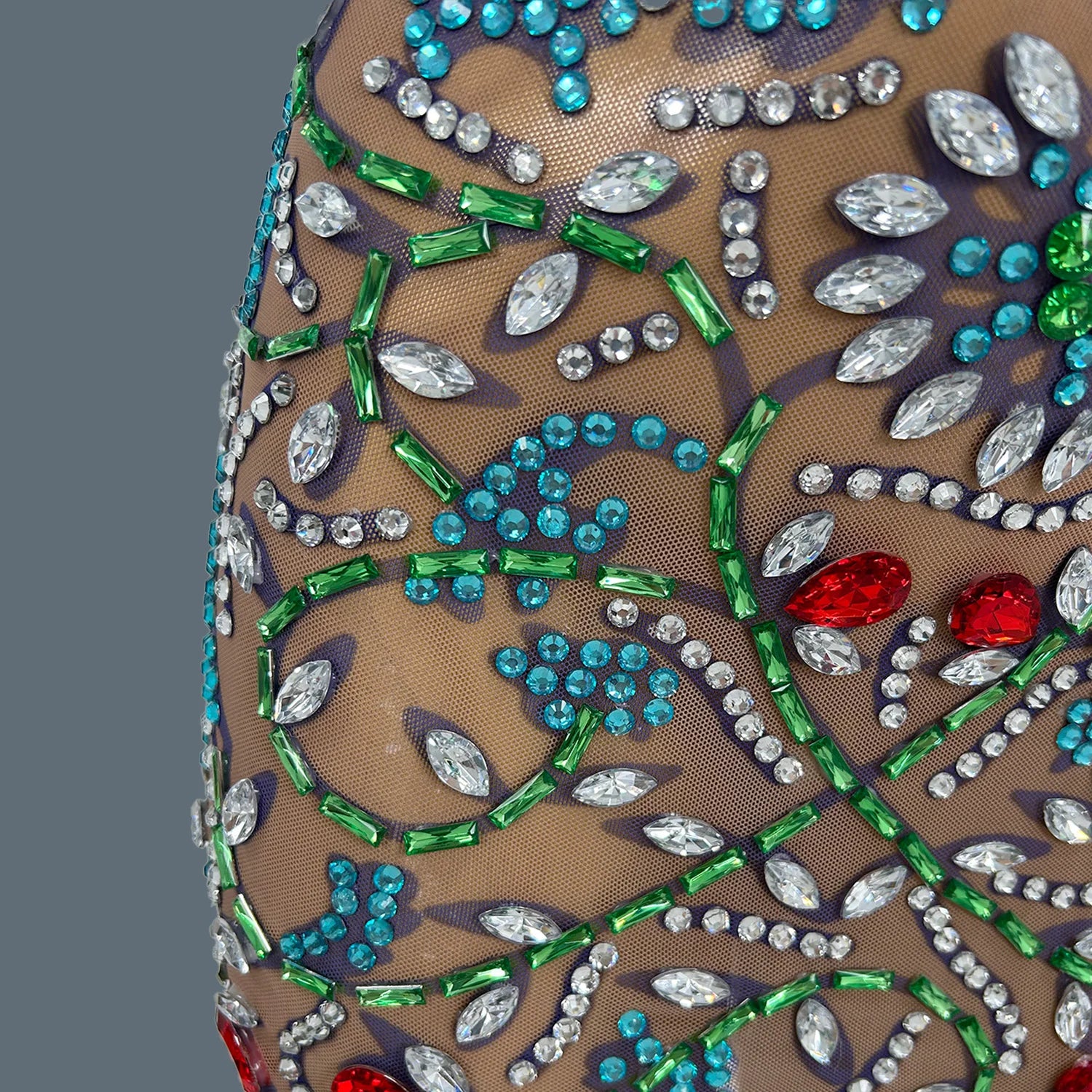 Sparkly Diamond Sexy Crop Top Skirt Set Backless DJ Club Stage Show Two Piece Sets Women Outfit Nightclub Party Dress Huacong