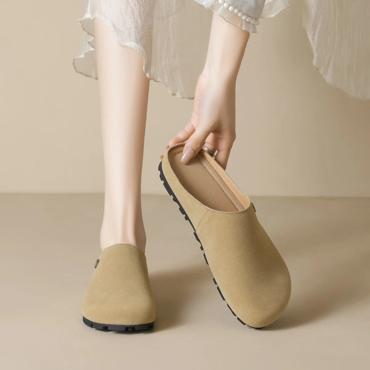 spring women's outdoor shoes Mules Slippers Ladies' casual flat shoes Work shoes Boat shoes Large sizes 41-43