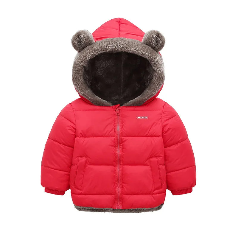 Cashmere Children Coat Winter Thicken Warm Down Jacket Boys Girls Zipper Hooded Kids Jacket Coats Outwear Children Clothing Type 1