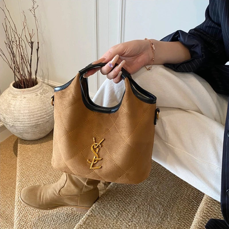 Trendy Women Satchel Bag Quilted Canvas Handbag with Chain Strap Suitable for Casual Dates Parties and Weekend Trips