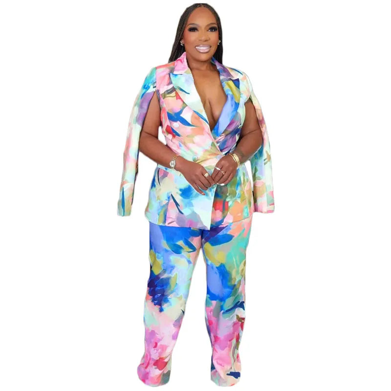 2 Piece Women Sets 2025 New Arrival Plus Size Autumn Winter Matching Sets Black Two Pieces Sets Top Pants Suits Outfits Clothing