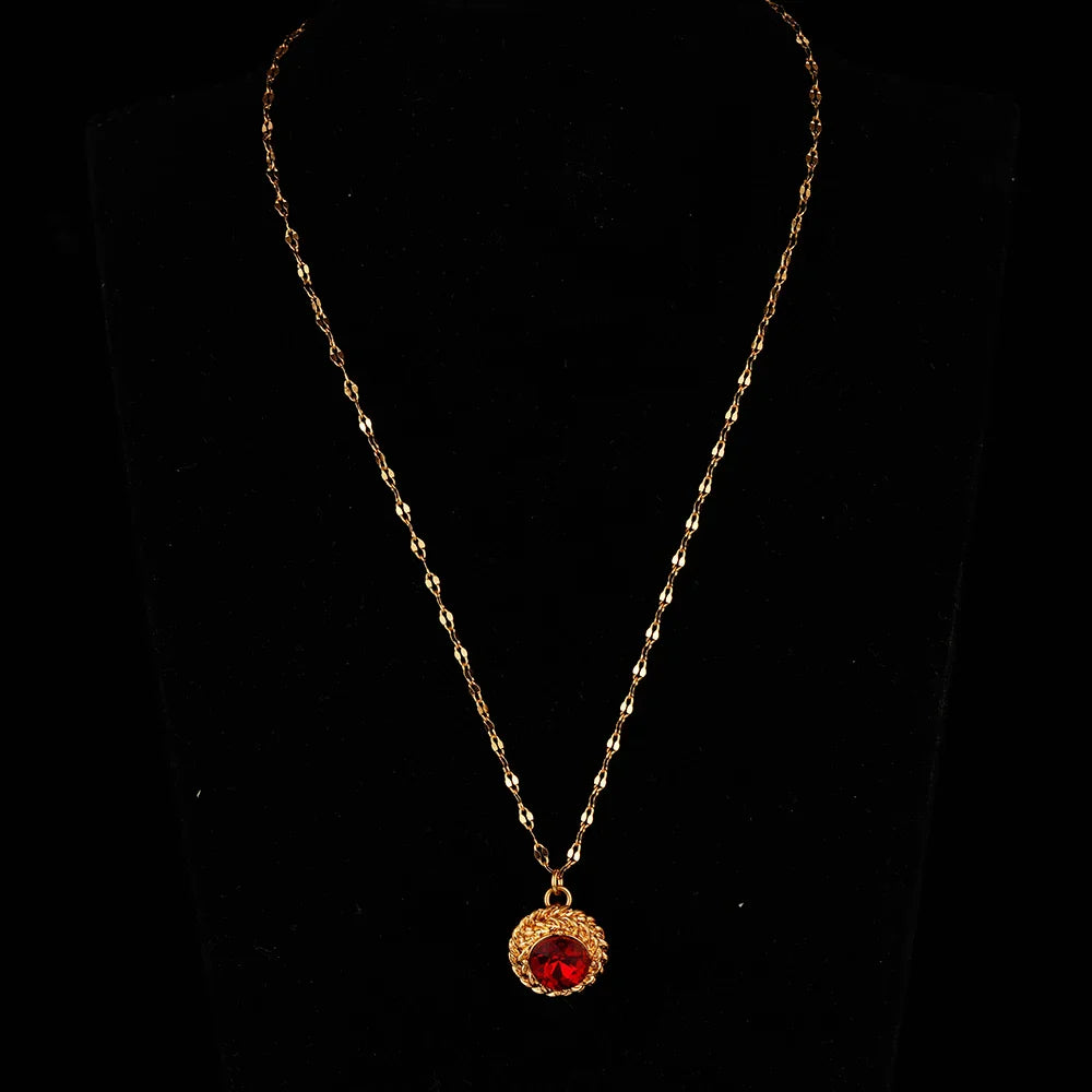 Vintage French Necklace for Women Ancient Inlaid with Lapis lazuli Medieval Palace Pendant Statement Trend Jewelry Gift MY230908051G191