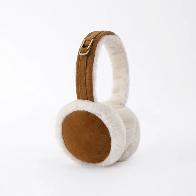 Plush Ear Muffs Warmer Foldable Ear Cover for Women Men Winter Warm Earflaps Outdoor Cold Protection Ear-Muffs Ear Cover Fashion A-Khaki