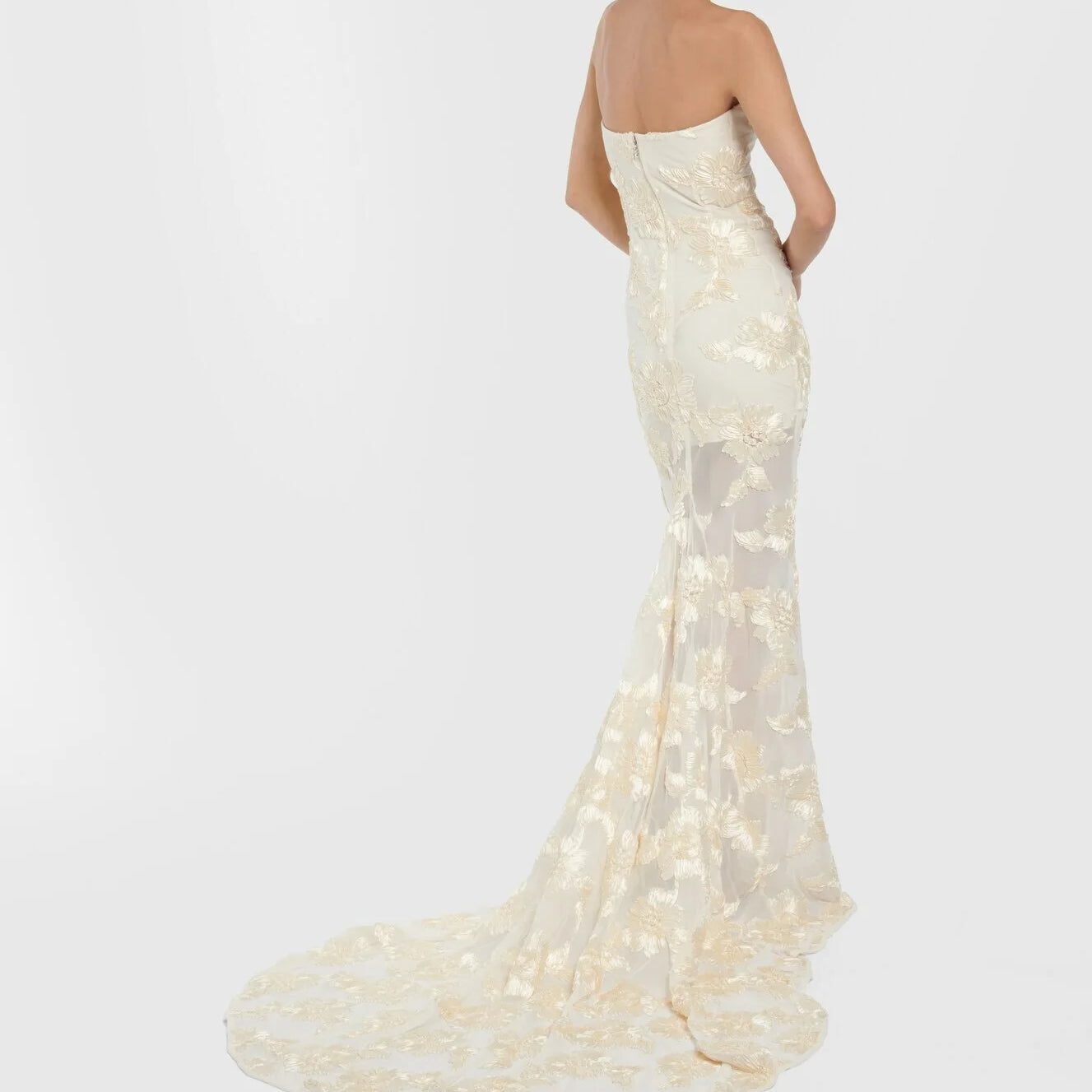 White Moth Orchids One Shoulder Yellow Green Ankle Length Bandage Dress Celebrity Party Evening Dress Woman Voaction Outfit