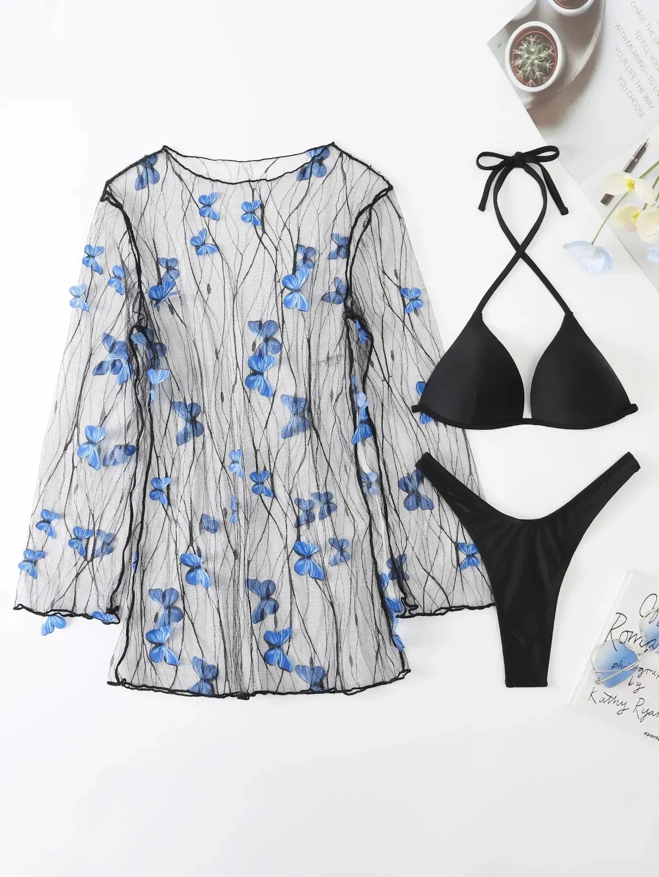 Woman Bikini Set Sexy Push Up Swimming Suit With Cover-Up 3 Pieces Ladies Beach Wear Brazilian Micro High Cut Bikinis 2024 Mujer JS3044