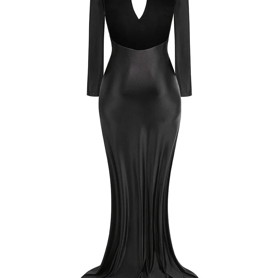 Arrival Women Long Sleeve Sexy Keyholes Bodycon Floor-length Dress Elegant Evening Party Prom Runway Fashion Dress