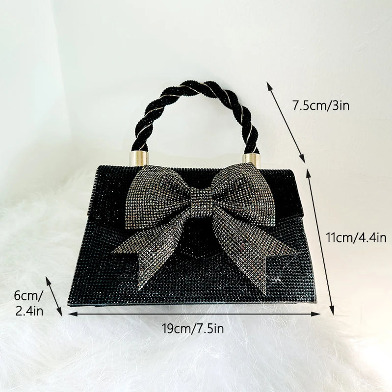 Bow Bag Purse For Womens Luxury Designer Handbag Elegant And Versatile Evening Party Bags Purse For Womens Luxury Rhinestone Bag