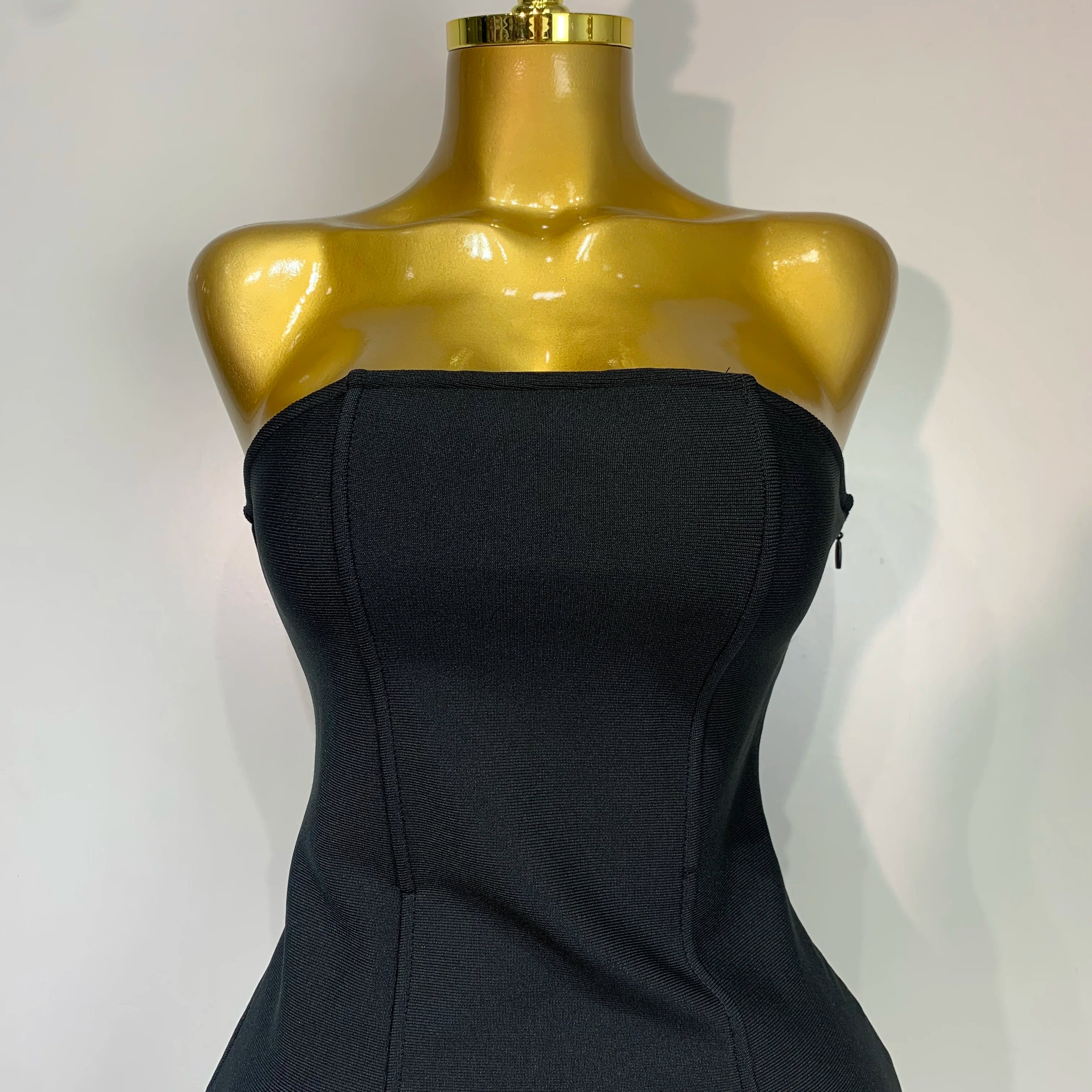 Vestido longo sexy sem alças, patchwork, longo, colado ao corpo, bandagem, 2025, celebridade, elegante, festa noturna, vestido de aniversário de luxo