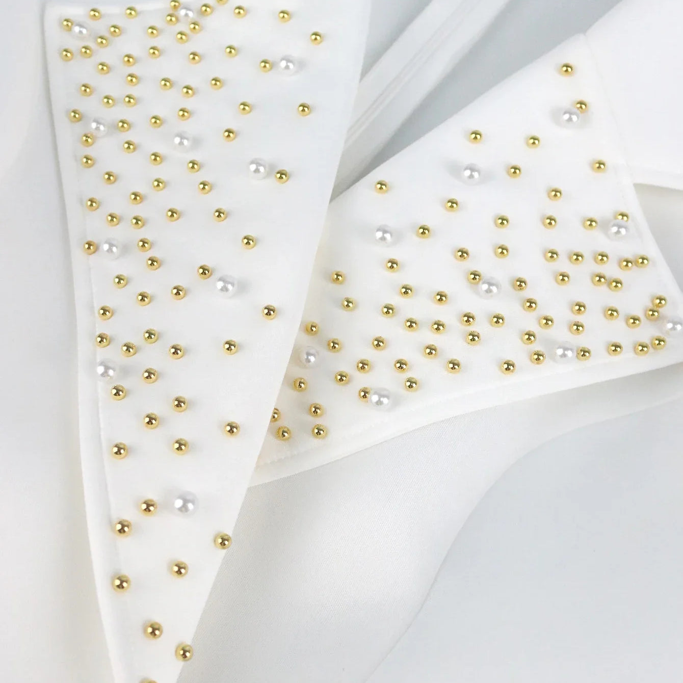 Elegant White Dress Women Small Bead Turndown Collar Fall Winter Slit Slim Long Office Lady Work Wear Vestidos Plus Size