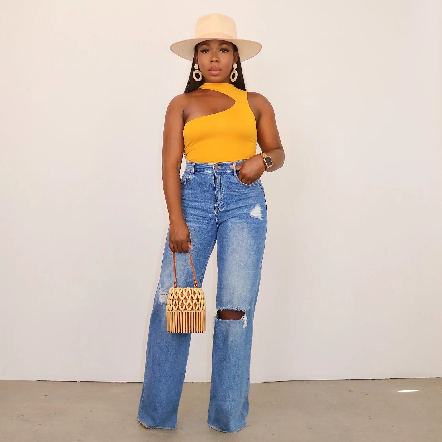 Casual High Waist Wide Leg Pants Loose Fashion Women's Jeans Street Ripped Plus Size Mom Denim Trousers Ladies Pants