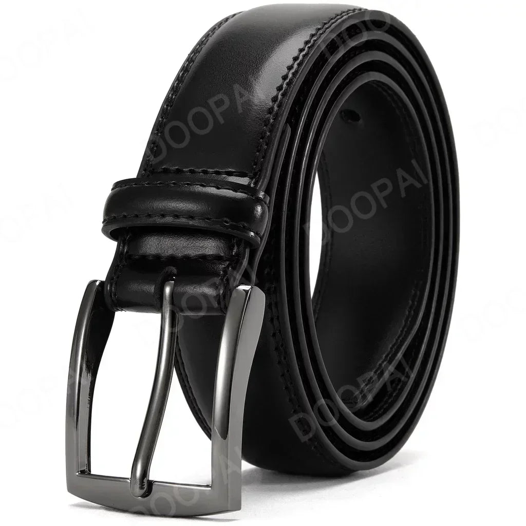 Men Belts High Quality Genuine Leather LONG Large Pin Buckle Metal Automatic Buckle Male Belts Strap Male 35ZK149-BK