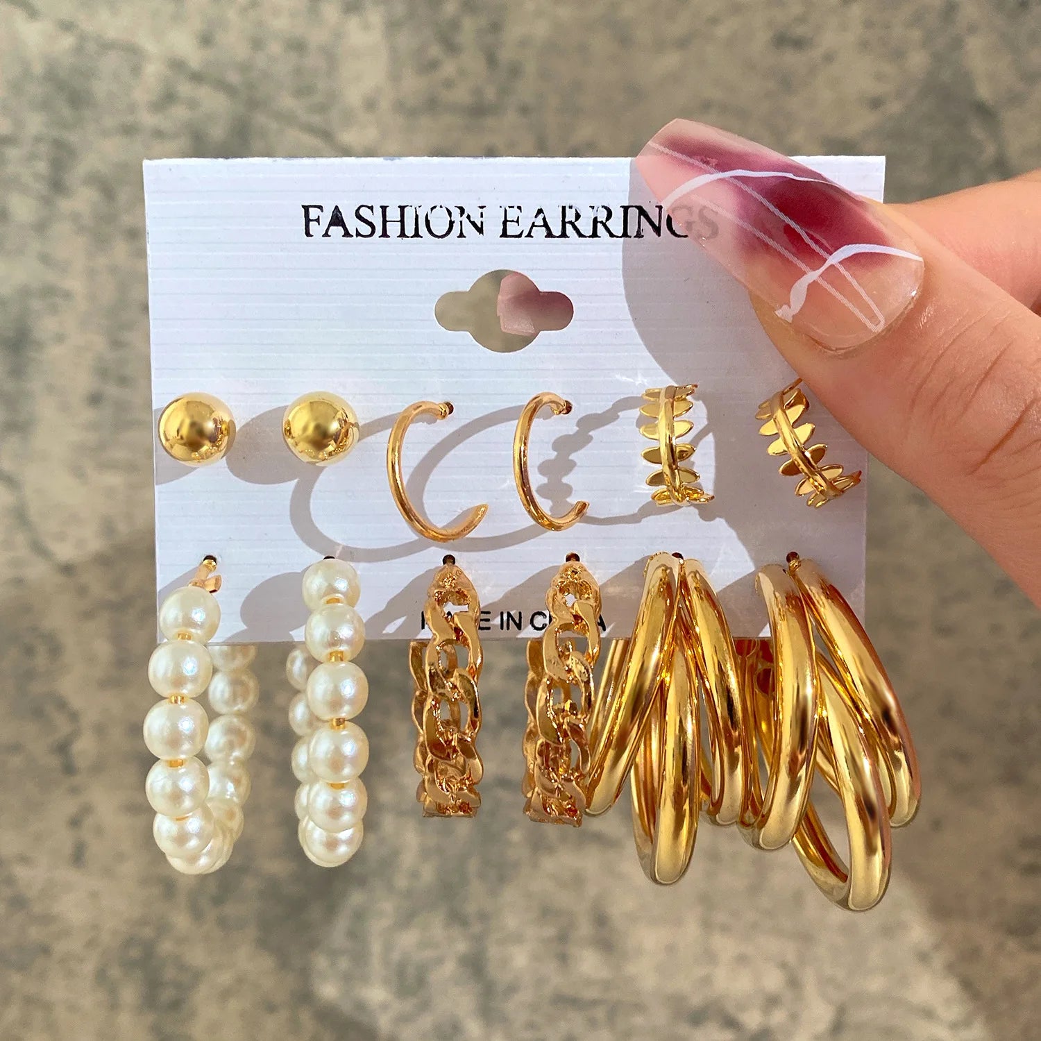 Gold Color Vintage Hoop Earrings Set for Women Boho Metal Circle Geometric Twist Pearl Dangle Earrings Trendy Jewelry Gifts AY 5343302