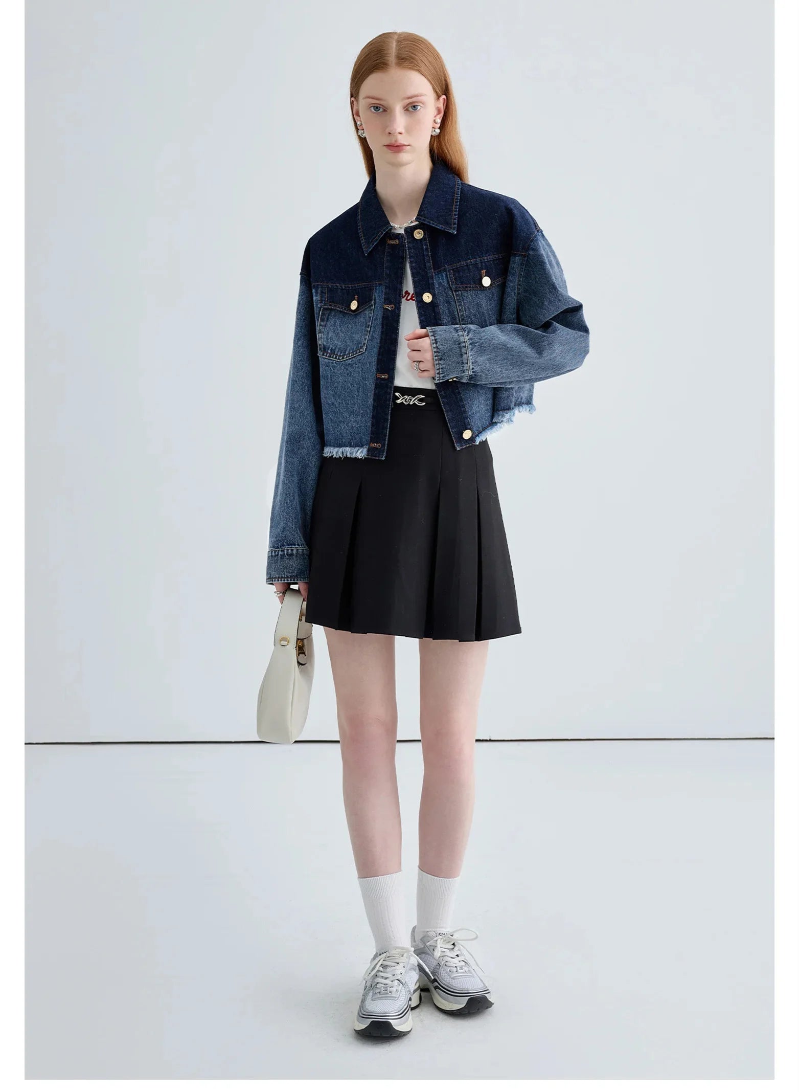 Woman Short Jacket Gradient Denim Coat Fashion Sweet Jean Top Buttons Female Sylish Top Denim Outwear