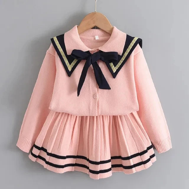 Bear Leader Girls Clothing Sets Autumn New Fashion Kid Sweater Top with Skirt Fashion Outfit 2pcs Elegant Clothes for 2-6 Years AH4165I